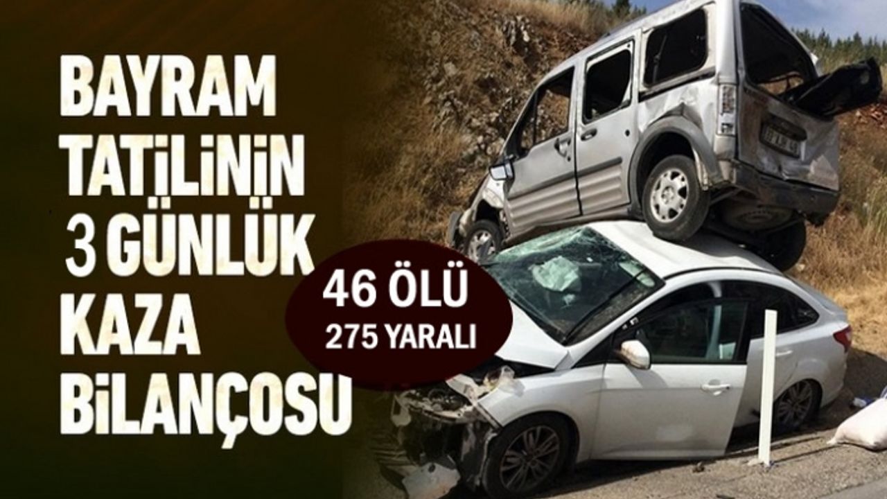 Bayramın 3 Günlük Bilançosu: 46 ölü, 276 yaralı!