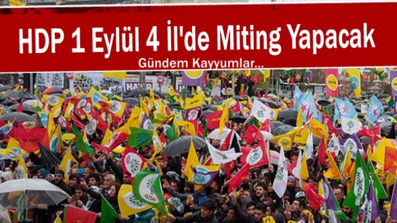 HDP 1 Eylül 4 İl'de Miting Yapacak