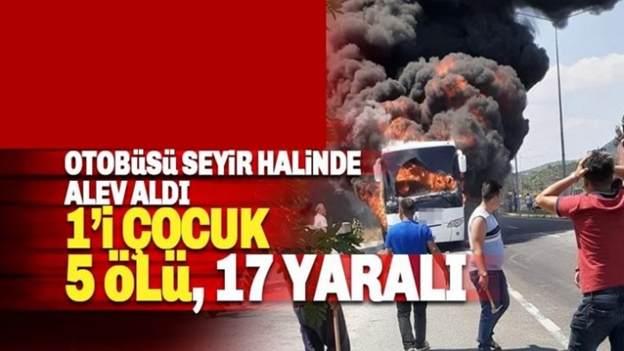 Yolcu otobüsü yandı ölü ve yaralılar var