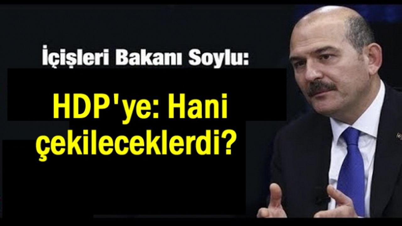 Soylu'dan HDP'ye: Hani çekileceklerdi?