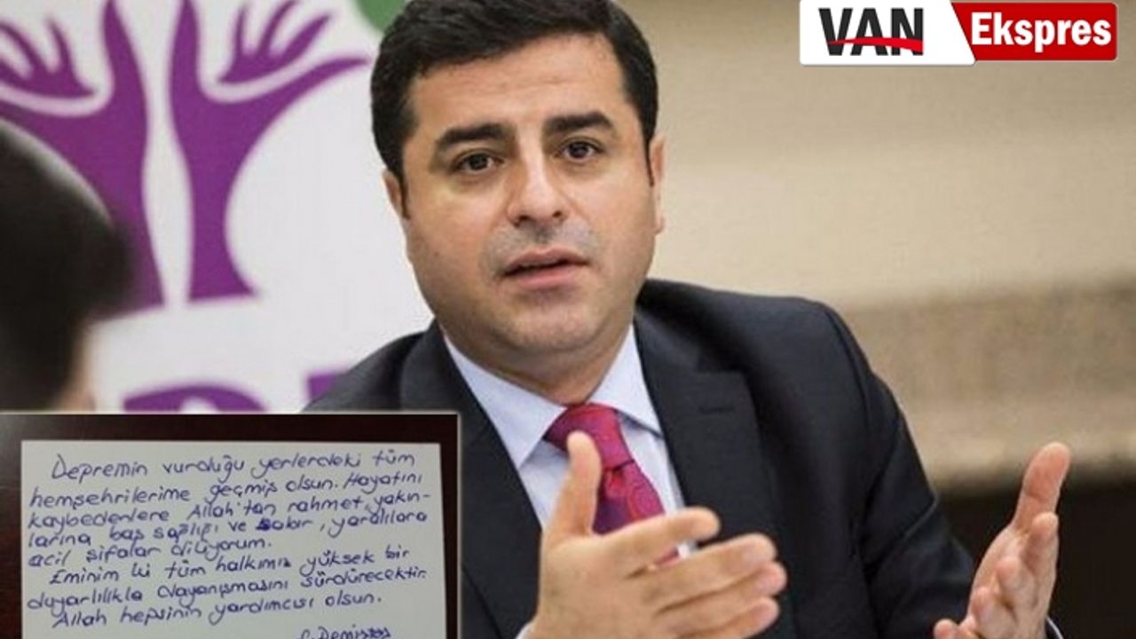 Demirtaş'tan Elazığ Depremine ilişkin açıklama