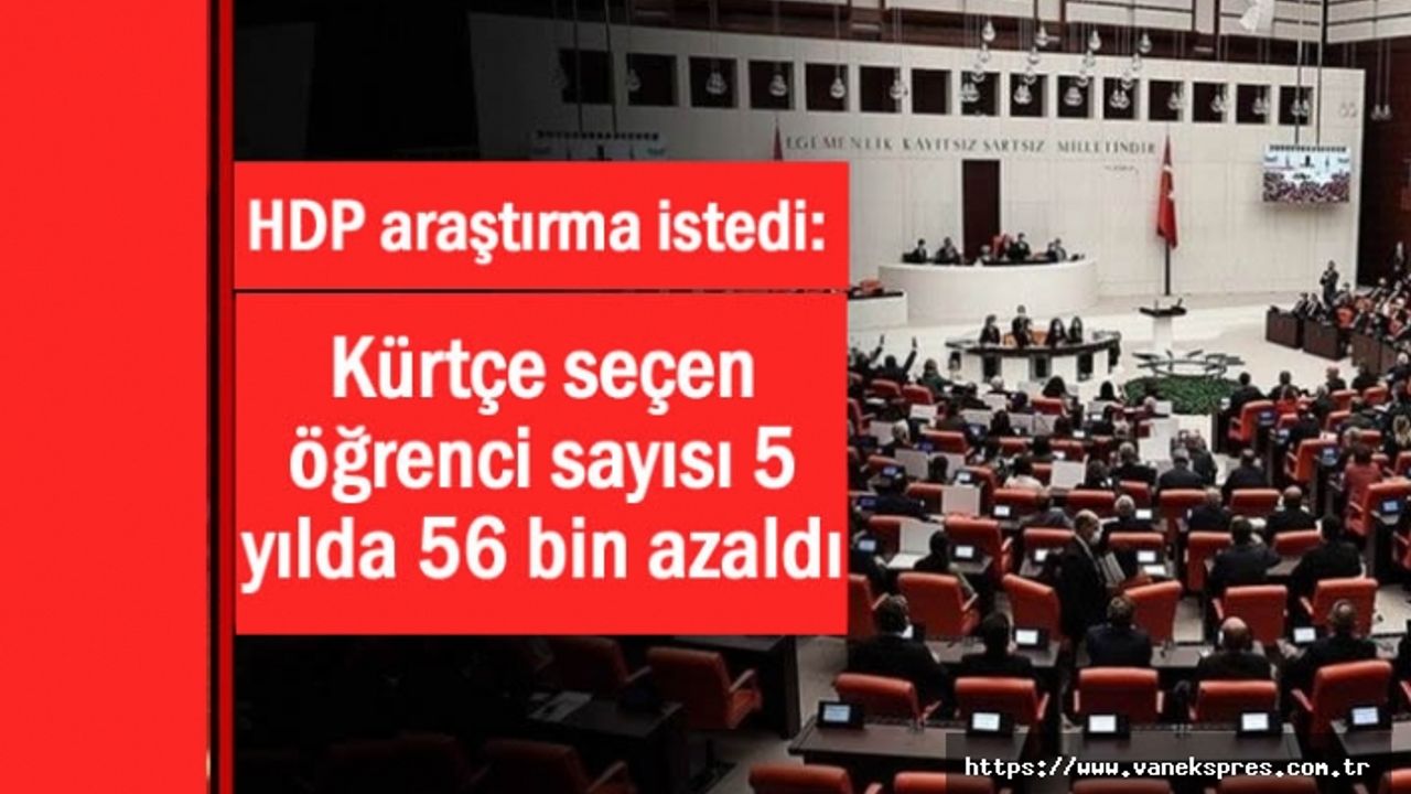 HDP sordu: Kürtçe seçen öğrenci sayısı 5 yılda 56 bin azaldı