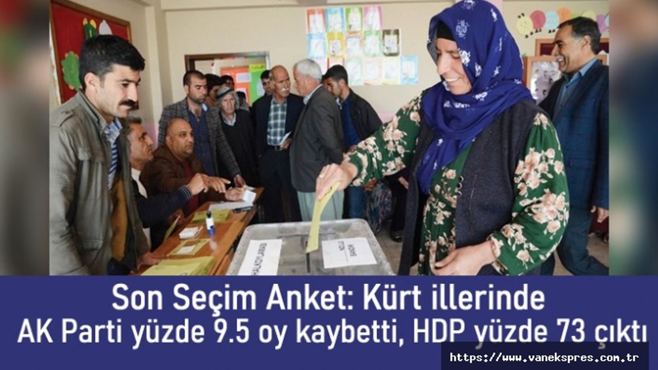 Anket: Kürt illerinde AK Parti yüzde 9.5 oy kaybetti, HDP yüzde 73 çıktı