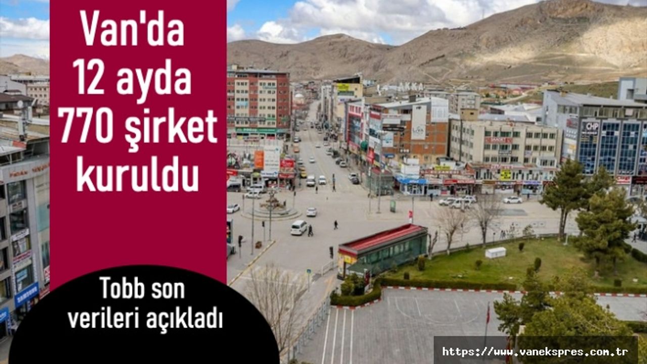Van'da 2022'de  770 şirket kuruldu