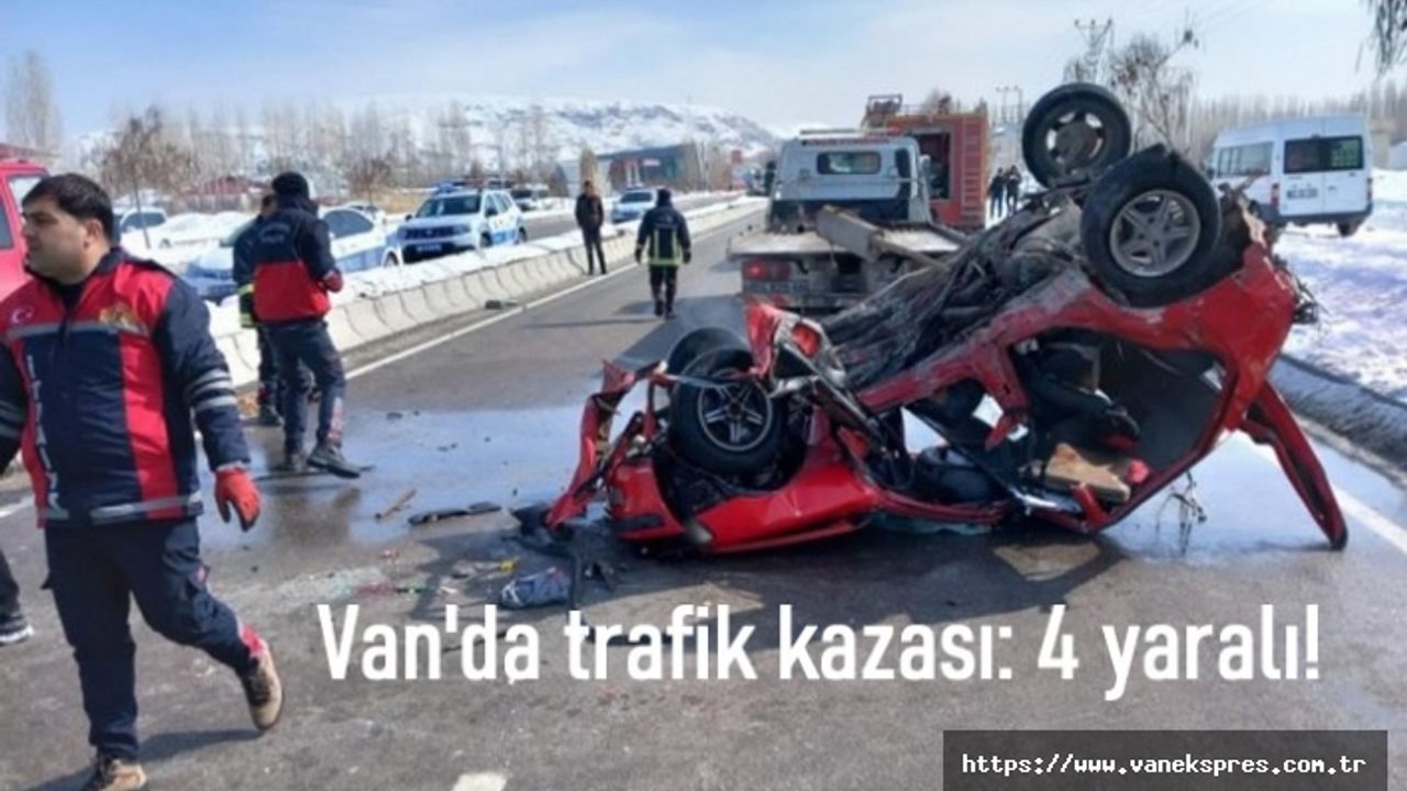 Van'da araba takla attı: 4 yaralı!