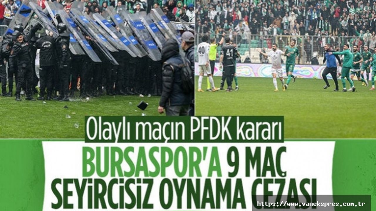 PFDK'dan Bursaspor'a Amedspor maçı sonrası ceza yağdırdı