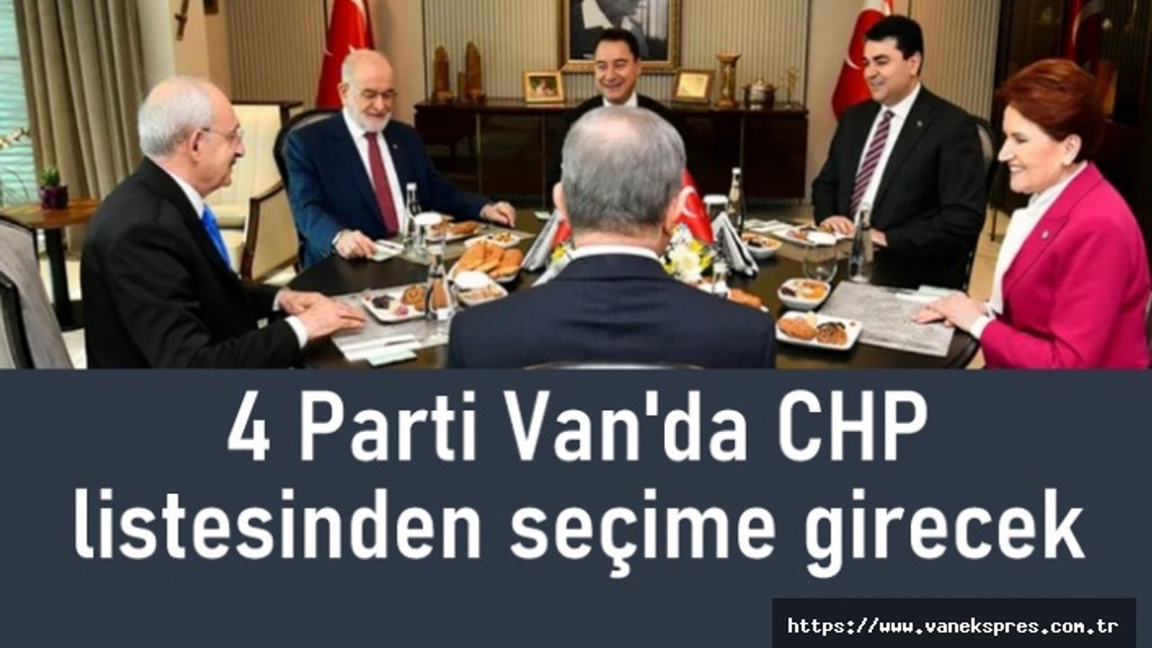 Millet ittifakında anlaşma sağlandı Van'da CHP listesiyle seçime giriyor
