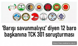 Van ve 12 Baroya 'Barışı savunmalıyız’ soruşturması