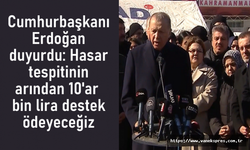 Cumhurbaşkanı Hasar tespitinin arından 10'ar bin lira destek ödeyeceğiz