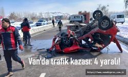 Van'da araba takla attı: 4 yaralı!