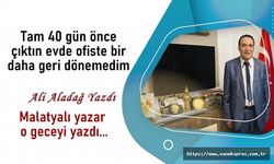 Tam 40 gün önce çıktın evde ofiste bir daha geri dönemedim