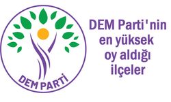 DEM Parti'nin en yüksek oy aldığı ilçeler