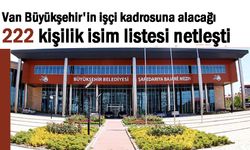 Van Büyükşehir Belediyesinin işçi kadrosuna alacağı 222 isim netleşti