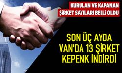 Van'da kurulan ve kapanan şirket sayıları açıklandı: Geçen yıla göre düşüş var