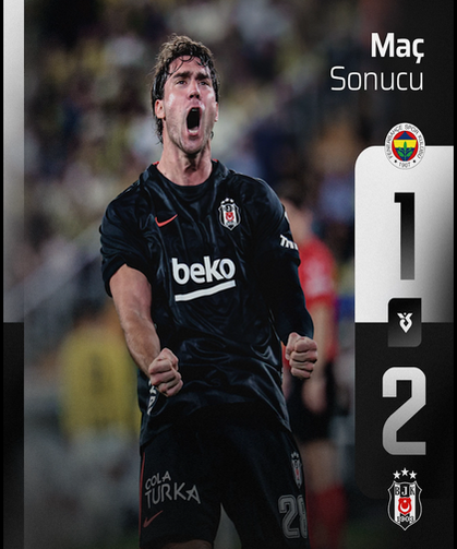 Sezonun ilk derbisini 2-1 Beşiktaş kazandı.