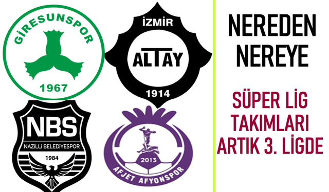 Büyük çöküş: Süper Lig takımları Giresun ve Altay Artık 3. ligde