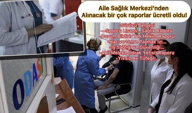ASO'dan alınacak bir çok sağlık raporlardan ücret alınacak