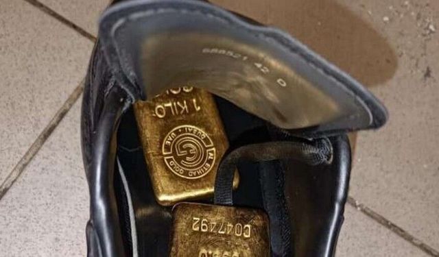 Ayakkabı içerisinde 41 kilo altın ele geçirildi