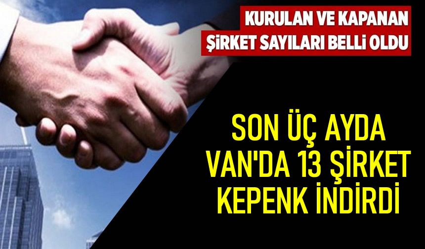 Van'da kurulan ve kapanan şirket sayıları açıklandı: Geçen yıla göre düşüş var