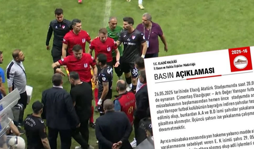 Elazığ - Vanspor maçında olay çıkaran 3 kişiye gözaltı