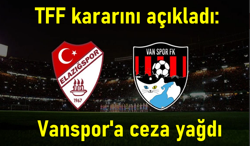 TFF karar verdi: Vanspor'a ceza yağdı