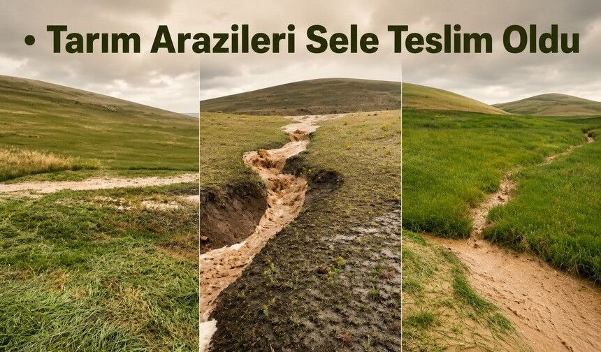 Van Özalp'ta Sel Tarım Arazilerini Vurdu