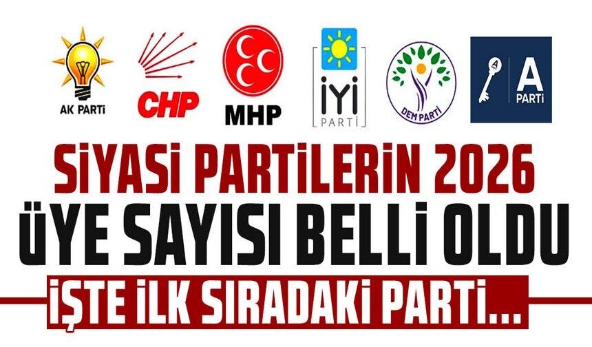 Siyasi partilerin 2026 üye sayıları belli oldu!