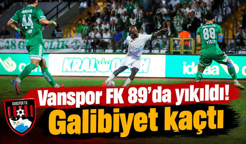 Vanspor FK, Muğla deplasmanında son dakikada yıkıldı