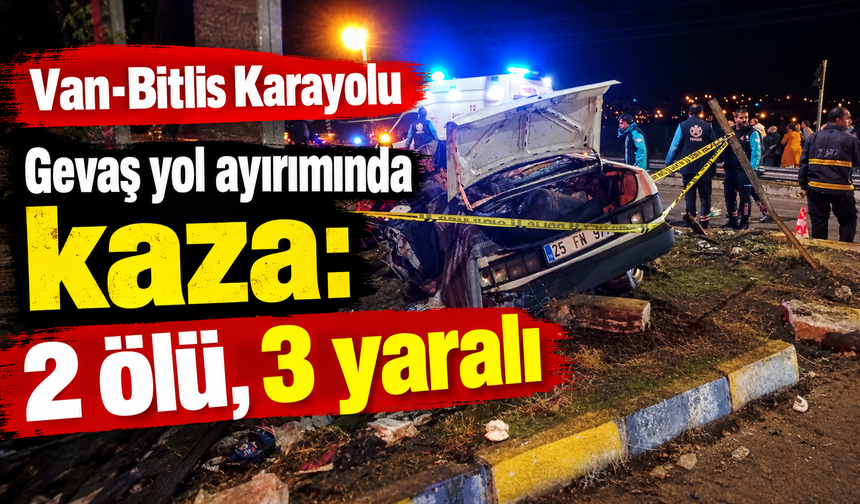 Van-Bitlis kara yolunda kaza: 2 ölü, 3 yaralı