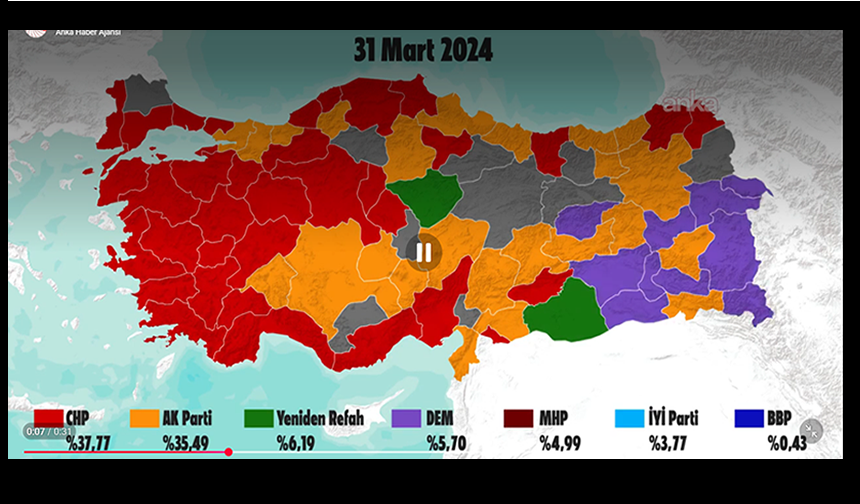 37 ilde belediyeyi yöneten parti değişti